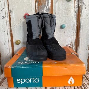 Sporto Kids Black and Gray Snow Boots